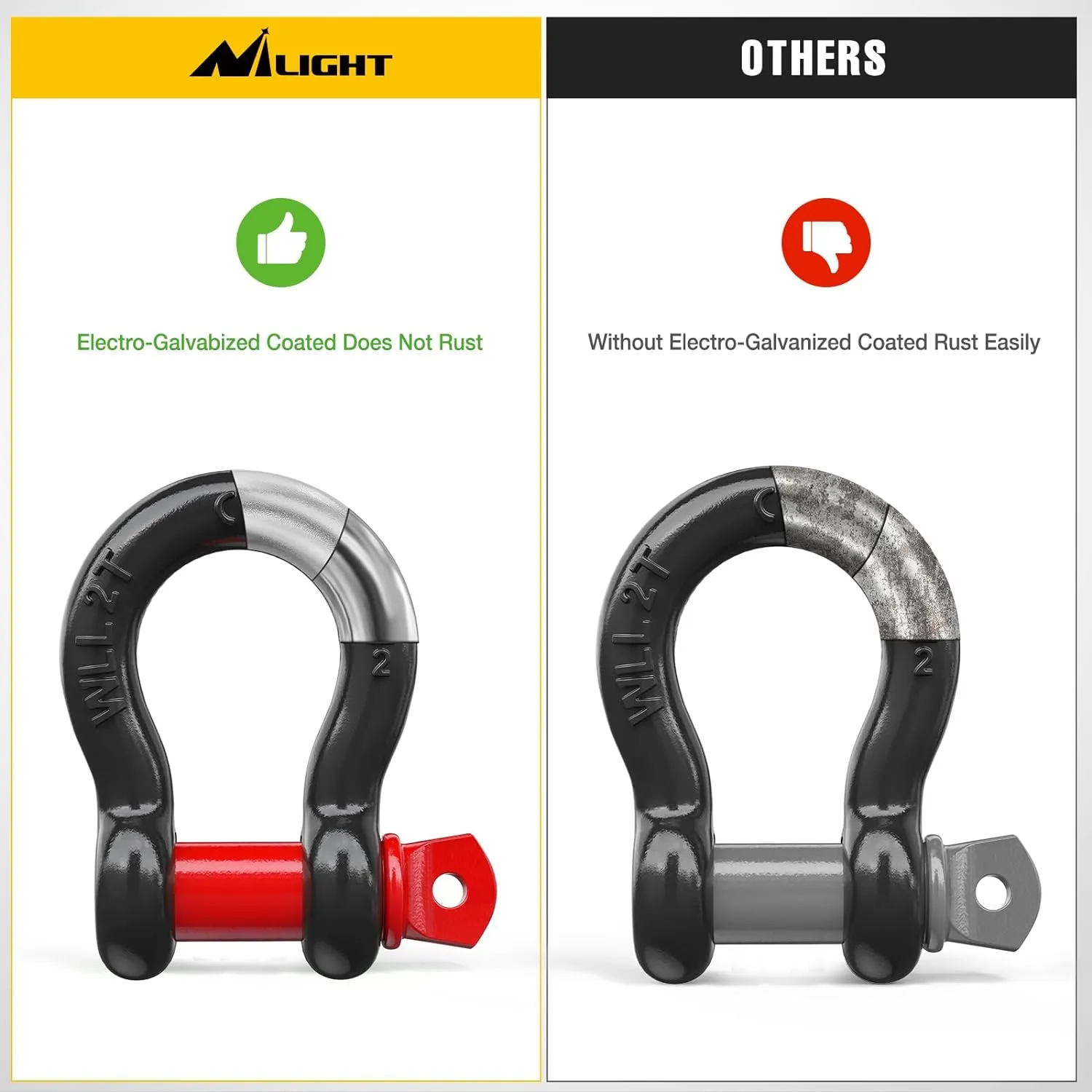 1/2 Inch D-Ring Shackle (Pair)
