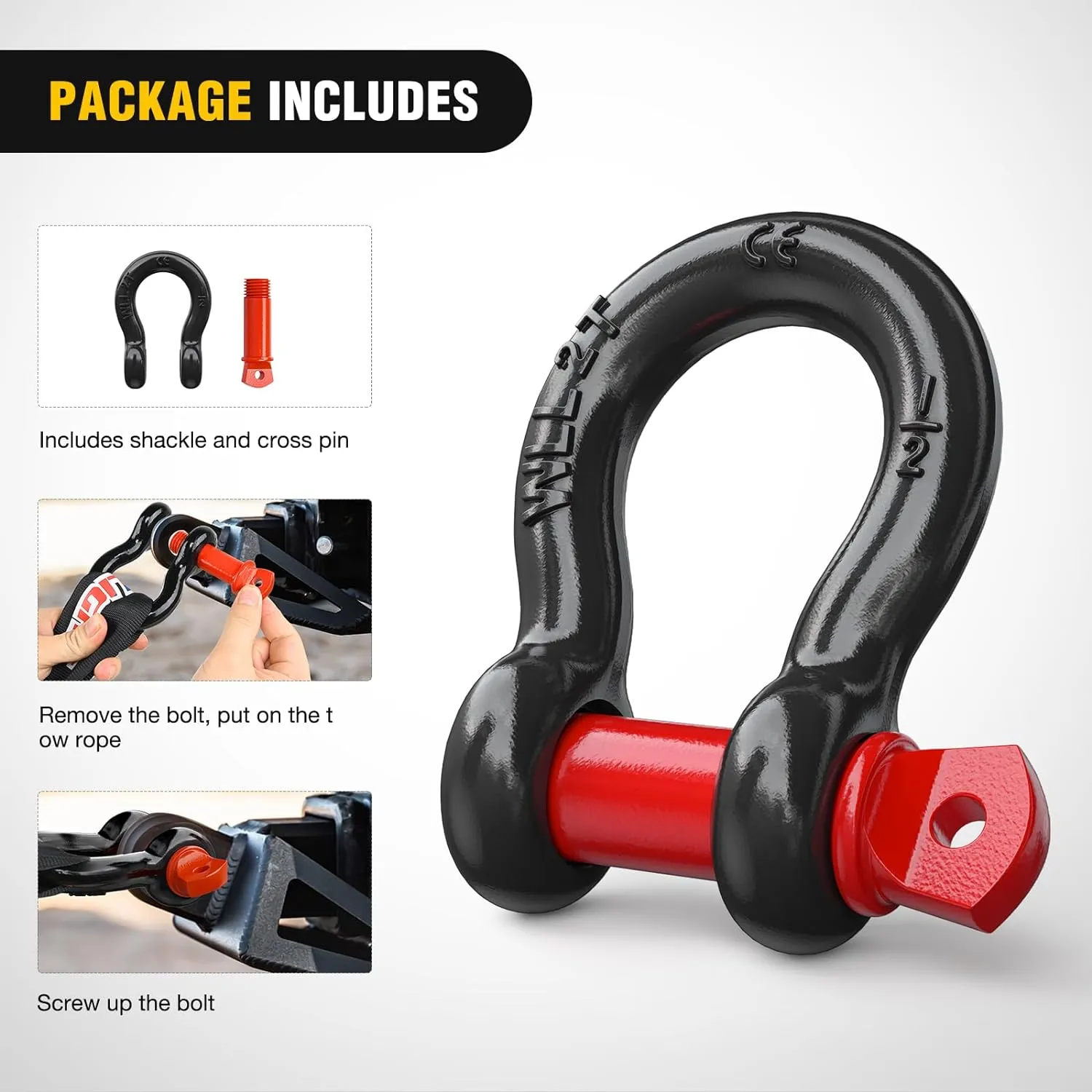 1/2 Inch D-Ring Shackle (Pair)