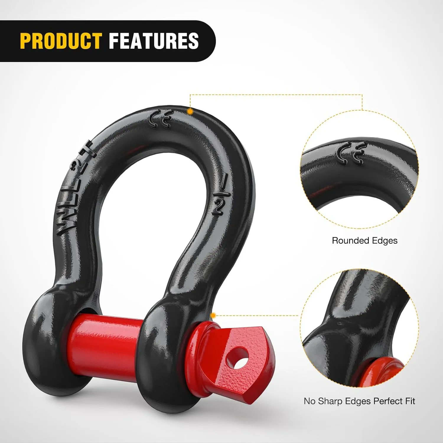 1/2 Inch D-Ring Shackle (Pair)