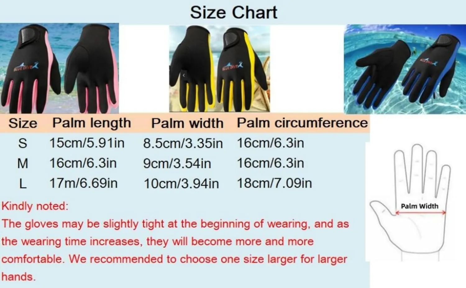 1.5mm Five Finger Neoprene Diving Wetsuit Gloves for Swimming Diving Snorkeling Paddling Surfing Kayaking