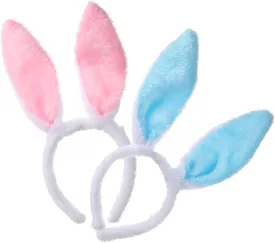 2pcs Plush Easter Bunny Ears Headband Rabbit Ear headband Easter Headband for Women Halloween Party