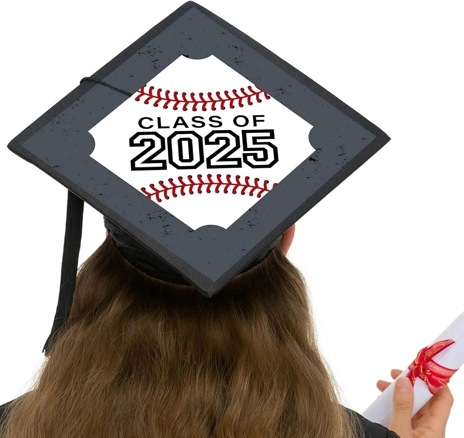 Big Dot of Happiness Grad Baseball - 2025 Graduation Cap Decorations Kit - Grad Cap Cover