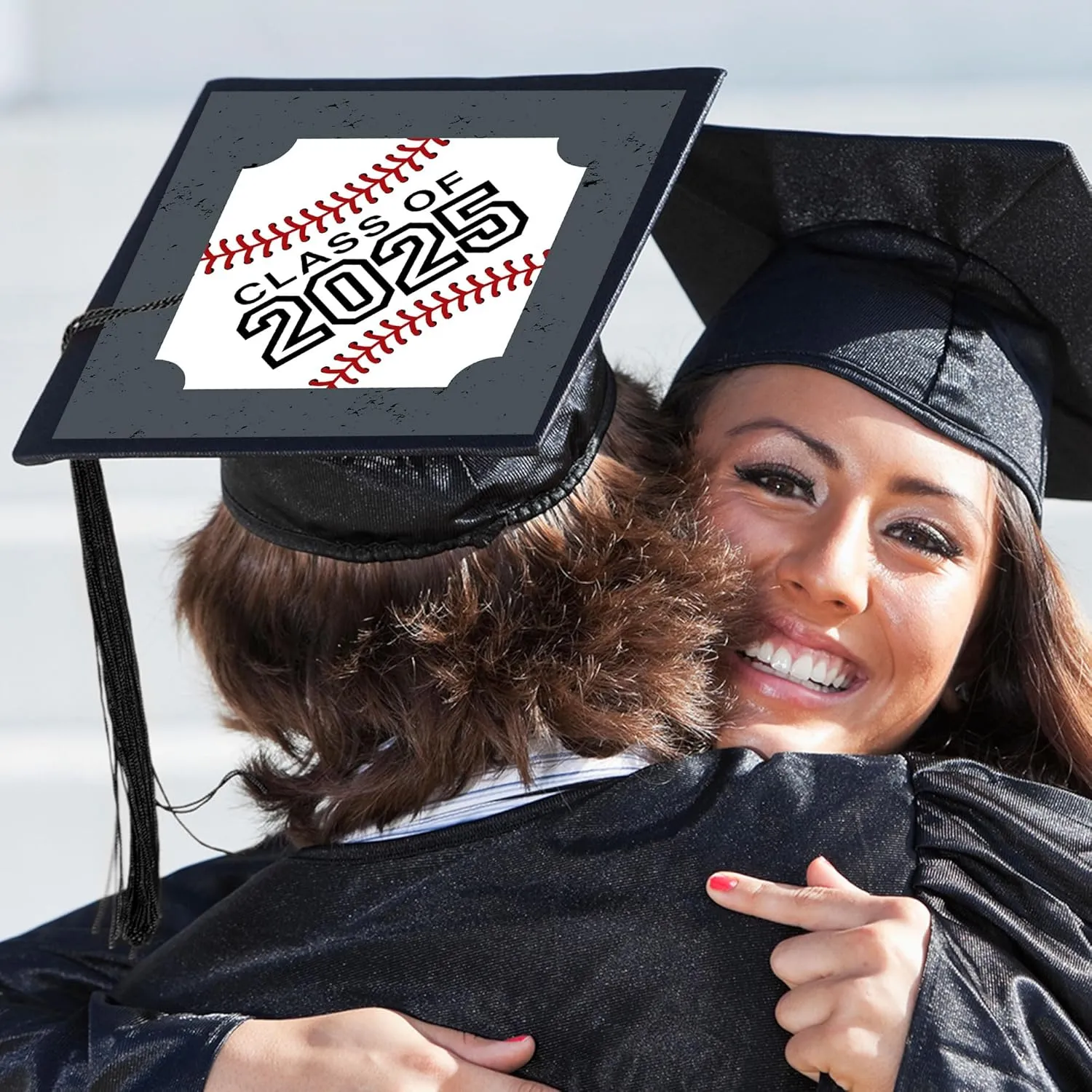 Big Dot of Happiness Grad Baseball - 2025 Graduation Cap Decorations Kit - Grad Cap Cover
