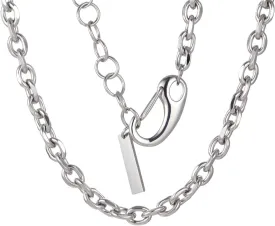 Cable Chain Mens Necklace 5mm Stainless Steel Necklace for Men Silver Rolo Chain 19.7/21.7 Inch Graduation Gifts for Him Mens Jewelry