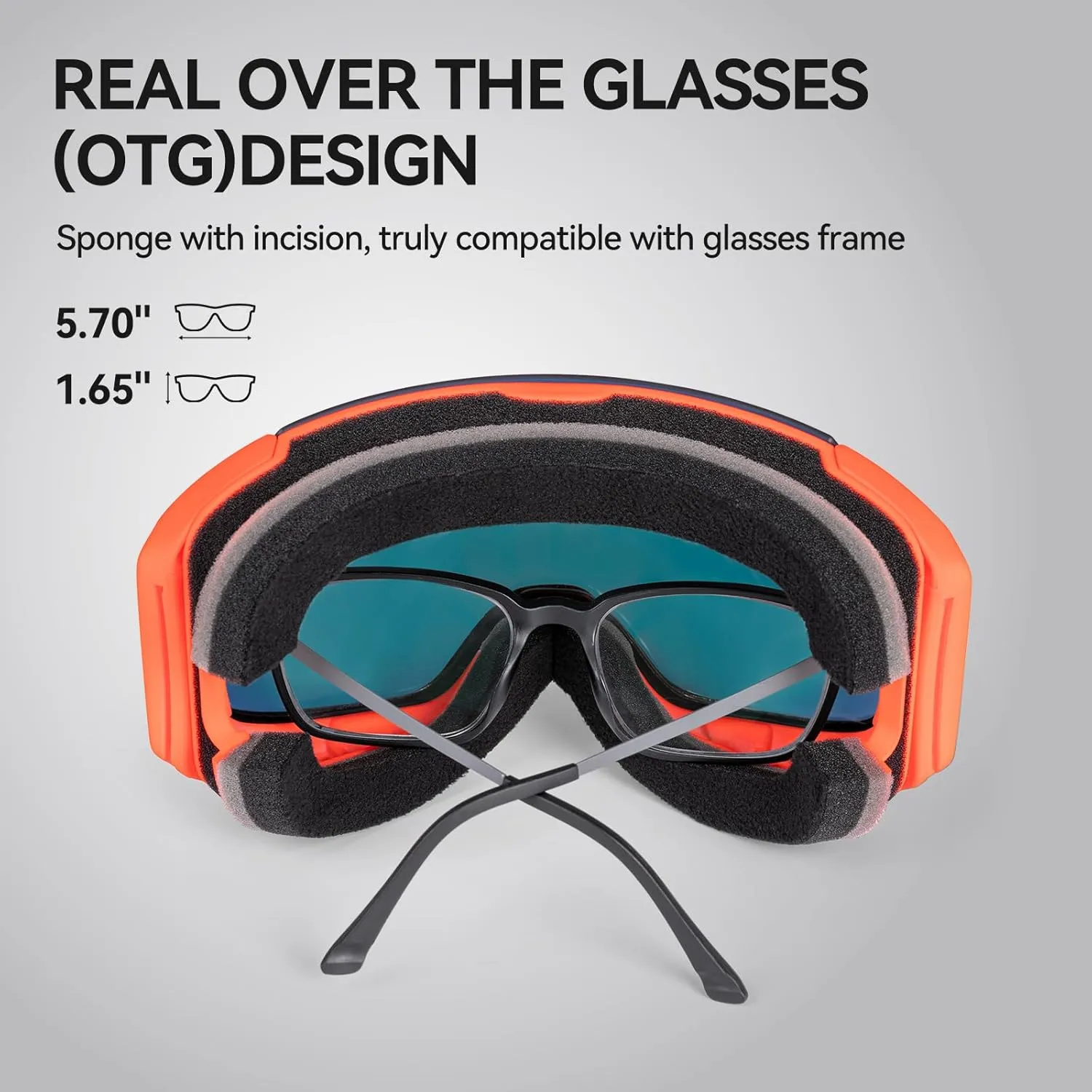 COPOZZ Ski Goggles, G2 Magnetic Snowboard Goggles, Polarized OTG UV400 Skiing Goggles for Options