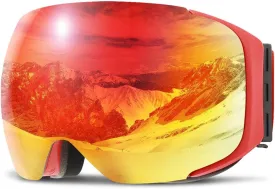 COPOZZ Ski Goggles, G2 Magnetic Snowboard Goggles, Polarized OTG UV400 Skiing Goggles for Options