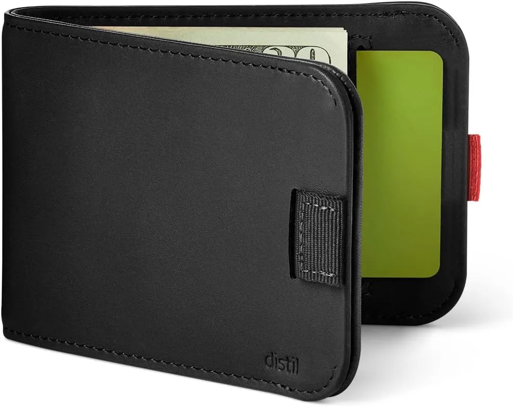 Distil Union Wally 5.0 with MagLock | RFID Leather Bifold Wallet with Money Clip & MagLock | Slim, Minimalist Billfold