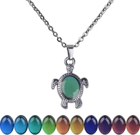 FM FM42 Temperature Sensing Color Changing Pendant Necklace with 19.29" Stainless Steel Rolo Chain