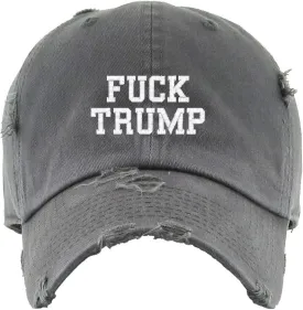 Fuck Trump Vintage Baseball Cap Embroidered Cotton Adjustable Distressed Dad Hat