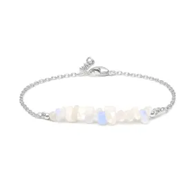 Gempires Natural Rainbow Moonstone Crystal Bracelet New Beginning Gemstone Jewelry June Birthstone Gift Hypoallergenic 8 Inch Silver Plated Bracelets For Women