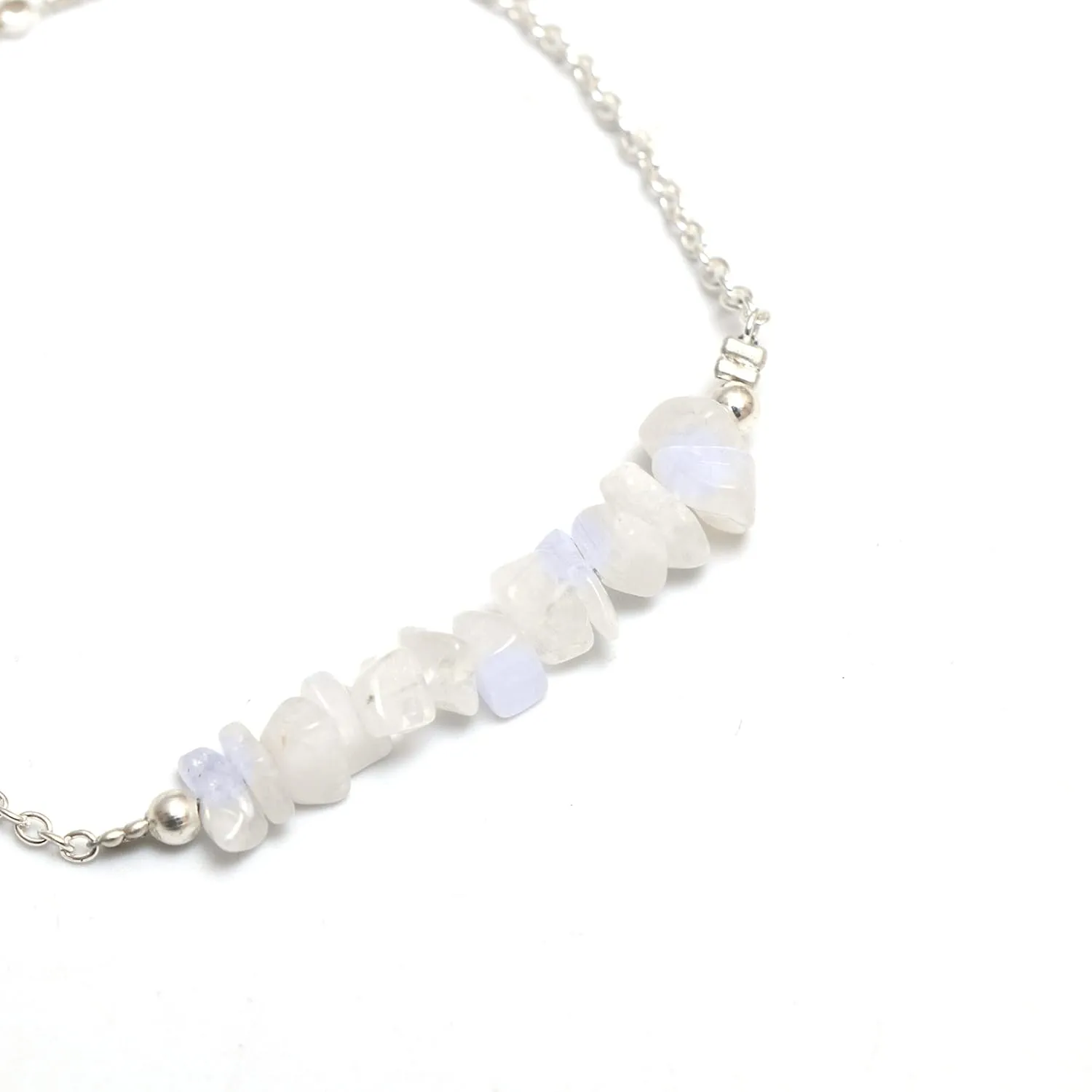 Gempires Natural Rainbow Moonstone Crystal Bracelet New Beginning Gemstone Jewelry June Birthstone Gift Hypoallergenic 8 Inch Silver Plated Bracelets For Women