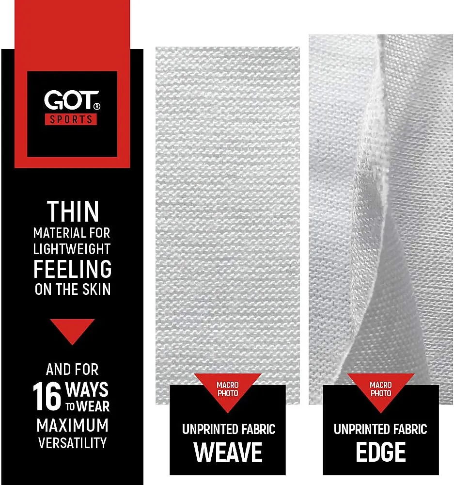 GOT Sports Tube Bandana - Neck Gaiter for Women Men, Face Mask, Neck Wrap, Head Scarf, Curly Hair Sleep Protection