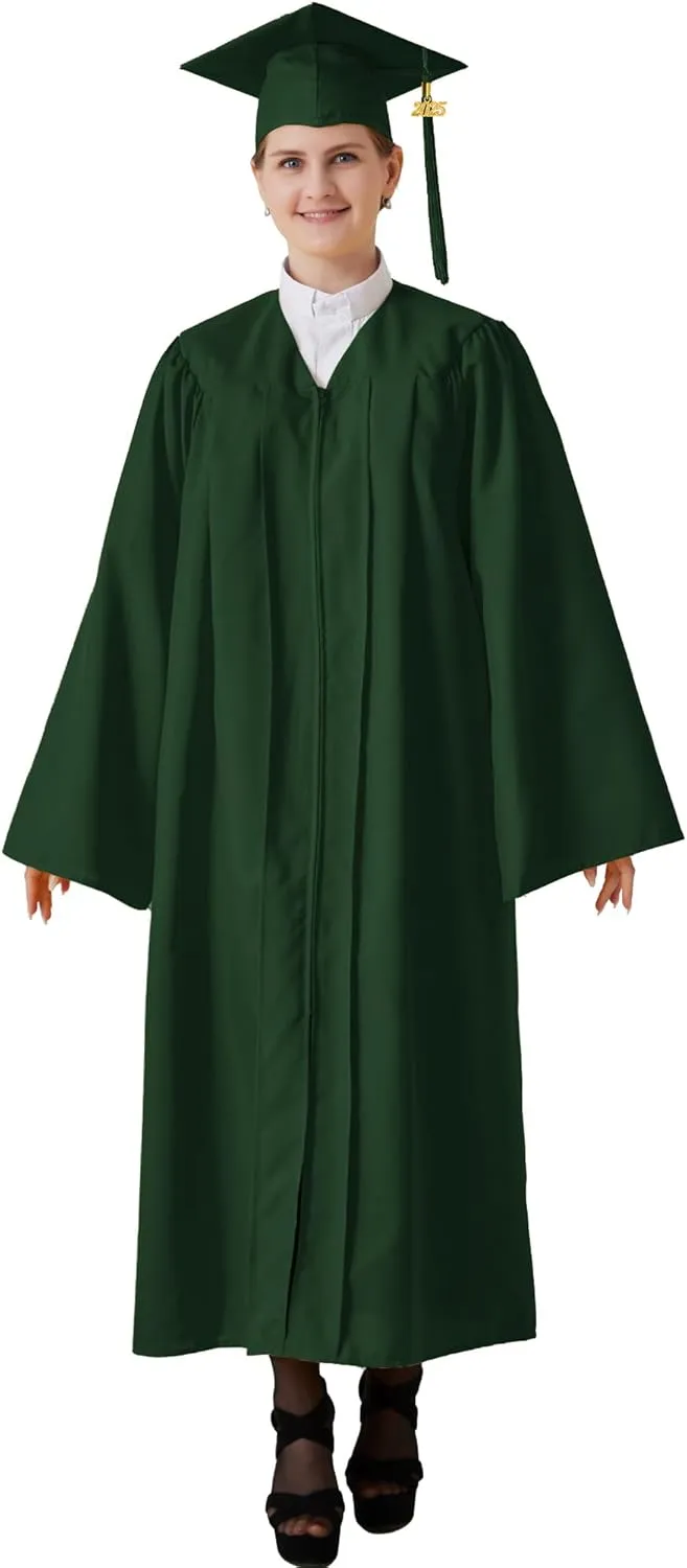 GraduatePro Matte Graduation Cap and Gown Class of 2025 Set Bulk with Tassel for High School & College 12 Colors
