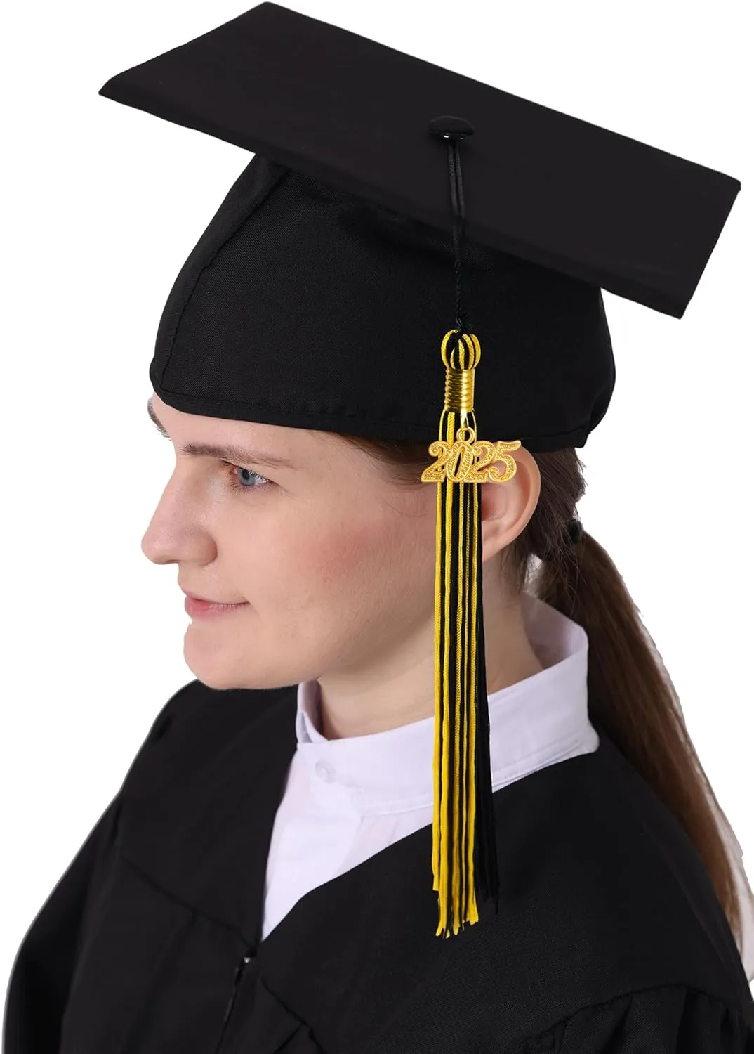 GraduatePro Matte Graduation Cap with 2025 Tassel for Adults High School and Bachelor Master 12 Colors