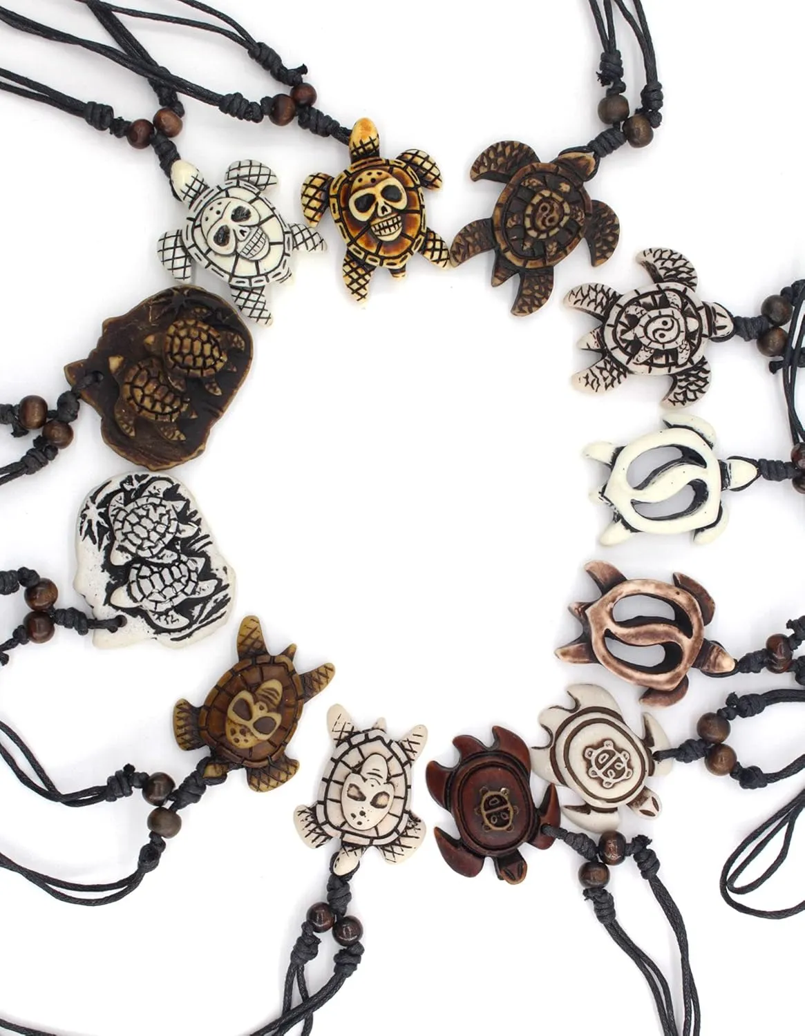 Hawaiian Sea Turtle Pendant Necklace for Men - Adjustable Cord Surfer Necklace