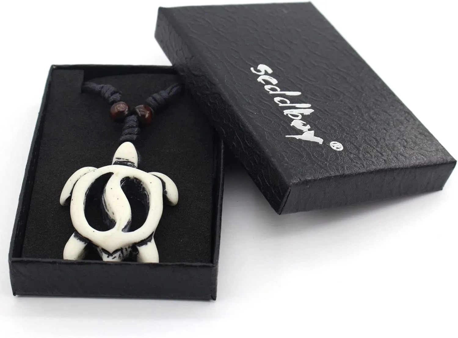 Hawaiian Sea Turtle Pendant Necklace for Men - Adjustable Cord Surfer Necklace