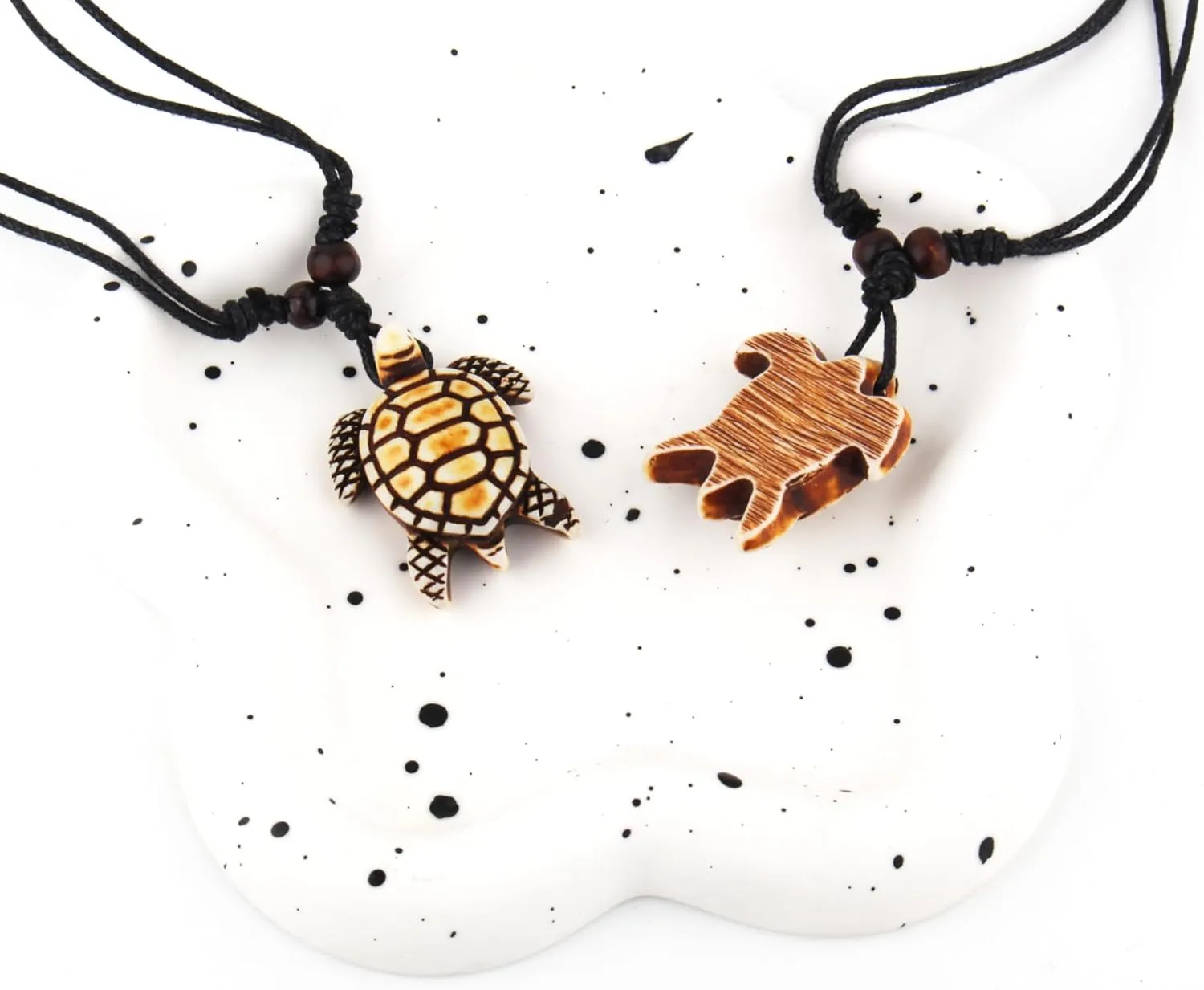 Hawaiian Sea Turtle Pendant Necklace for Women Men - Adjustable Cord Surfer Necklace