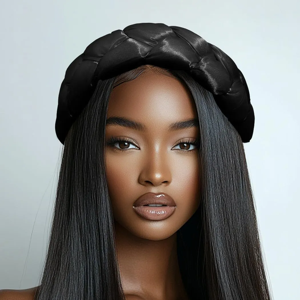 HeadWrap African Turban Hairband Pre-Tied Twisted Braid Headband with Matching Beanie Cap Headwrap Hat