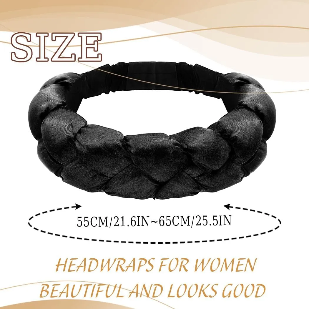 HeadWrap African Turban Hairband Pre-Tied Twisted Braid Headband with Matching Beanie Cap Headwrap Hat
