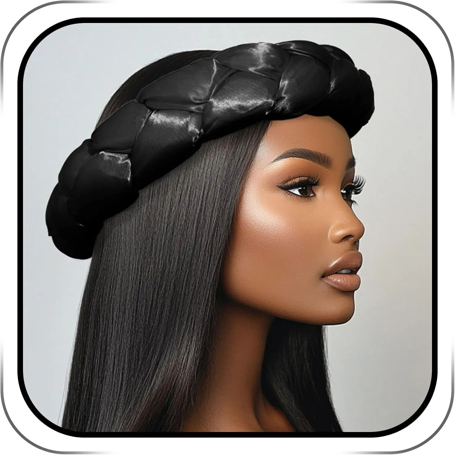 HeadWrap African Turban Hairband Pre-Tied Twisted Braid Headband with Matching Beanie Cap Headwrap Hat