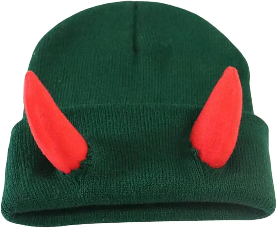 Honganda Devil Horn Knitted Beanie Hat for Adult, Novelty Women Men Demon Horns Cap Winter Warm Hip Hop Hat