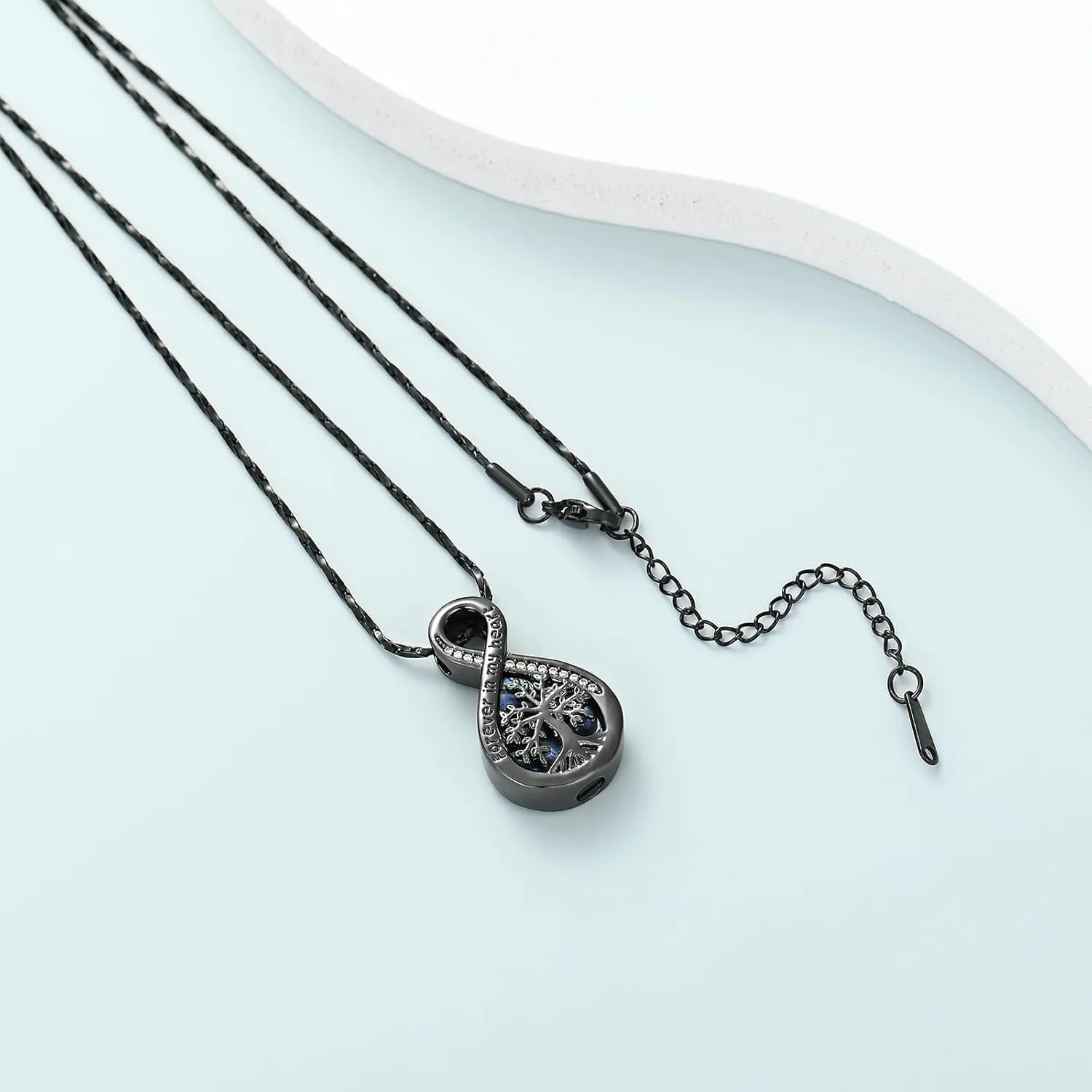 Imrsanl Infinity Urn Necklaces for Ashes for Women Men Tree of Life Cremation Jewelry Memorial Locket Pendant Necklace Hollow Keepsake Urn for Human Ashes
