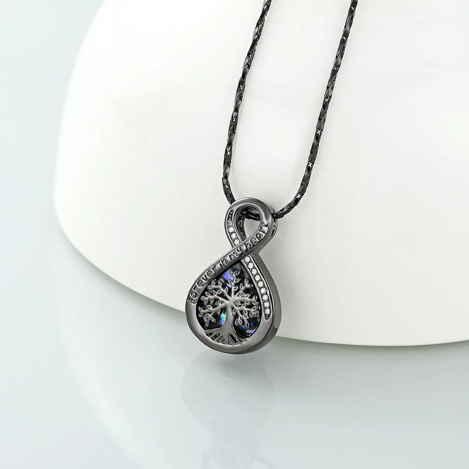 Imrsanl Infinity Urn Necklaces for Ashes for Women Men Tree of Life Cremation Jewelry Memorial Locket Pendant Necklace Hollow Keepsake Urn for Human Ashes