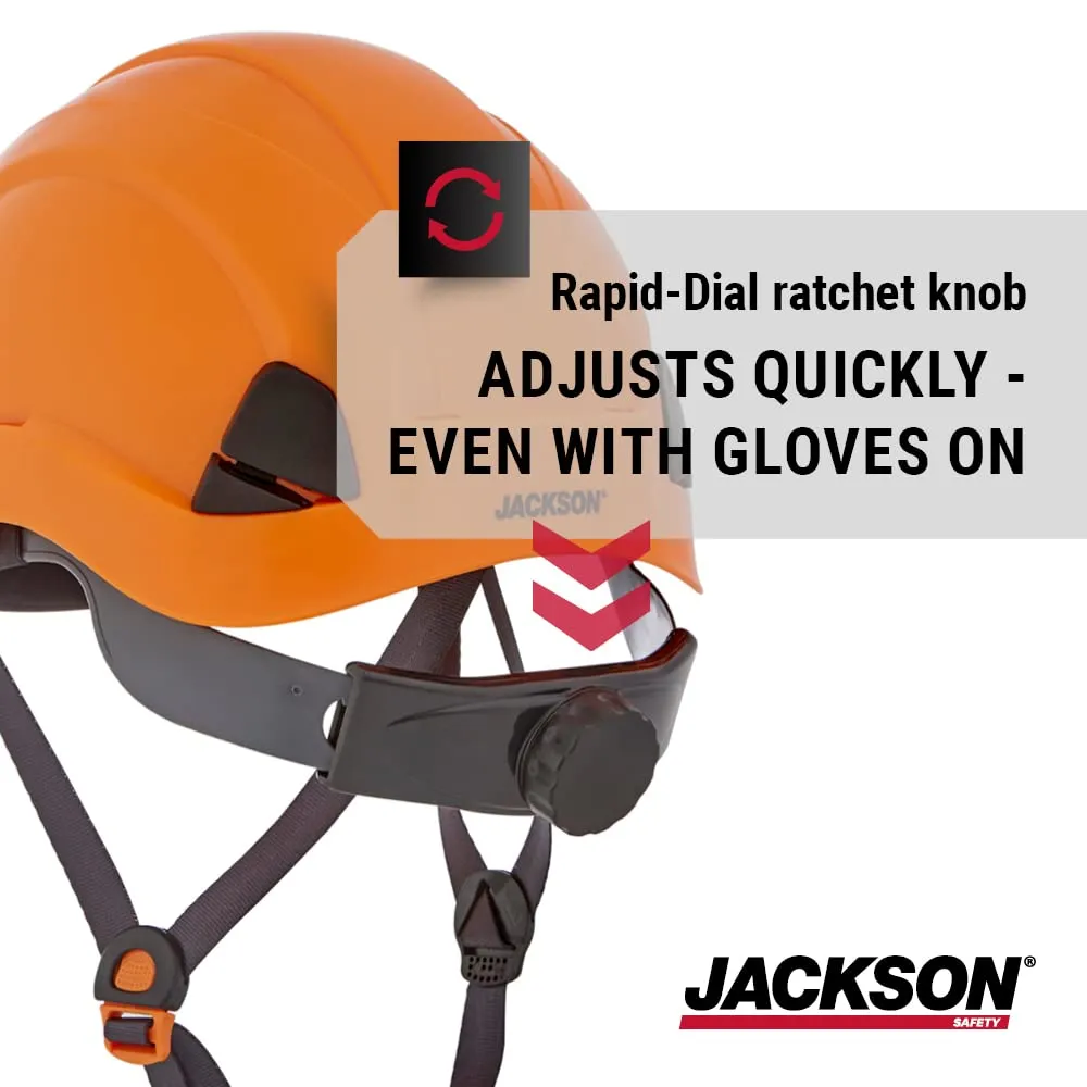 Jackson Safety CH300 Climbing-Style Hard Hat - Non-Vented Construction Helmet with Chin Strap & Cup - ANSI Z89.1 & OSHA Compliant - (Multiple Colors)