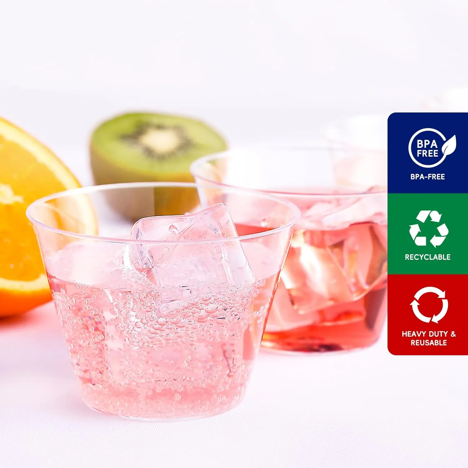 JOLLY CHEF 5 oz 100 Pack Small Clear Disposable Cups, Disposable Plastic Shot Glasses for Parties, Plastic Cocktail Glasses Wedding Tumblers, Perfect for Halloween Thanksgiving Christmas