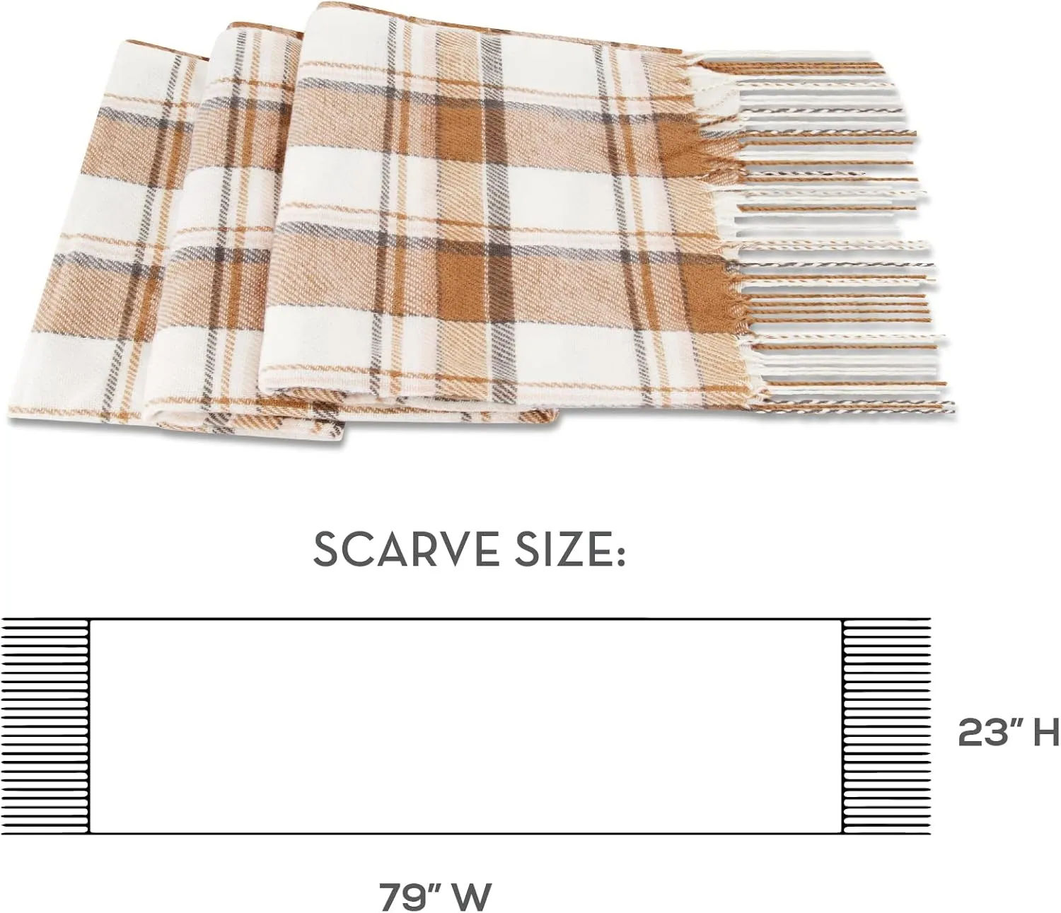 Market & Layne Cashmere Feel Winter Scarf - Warm Long Oversized Ladies Scarf for Cold Weather