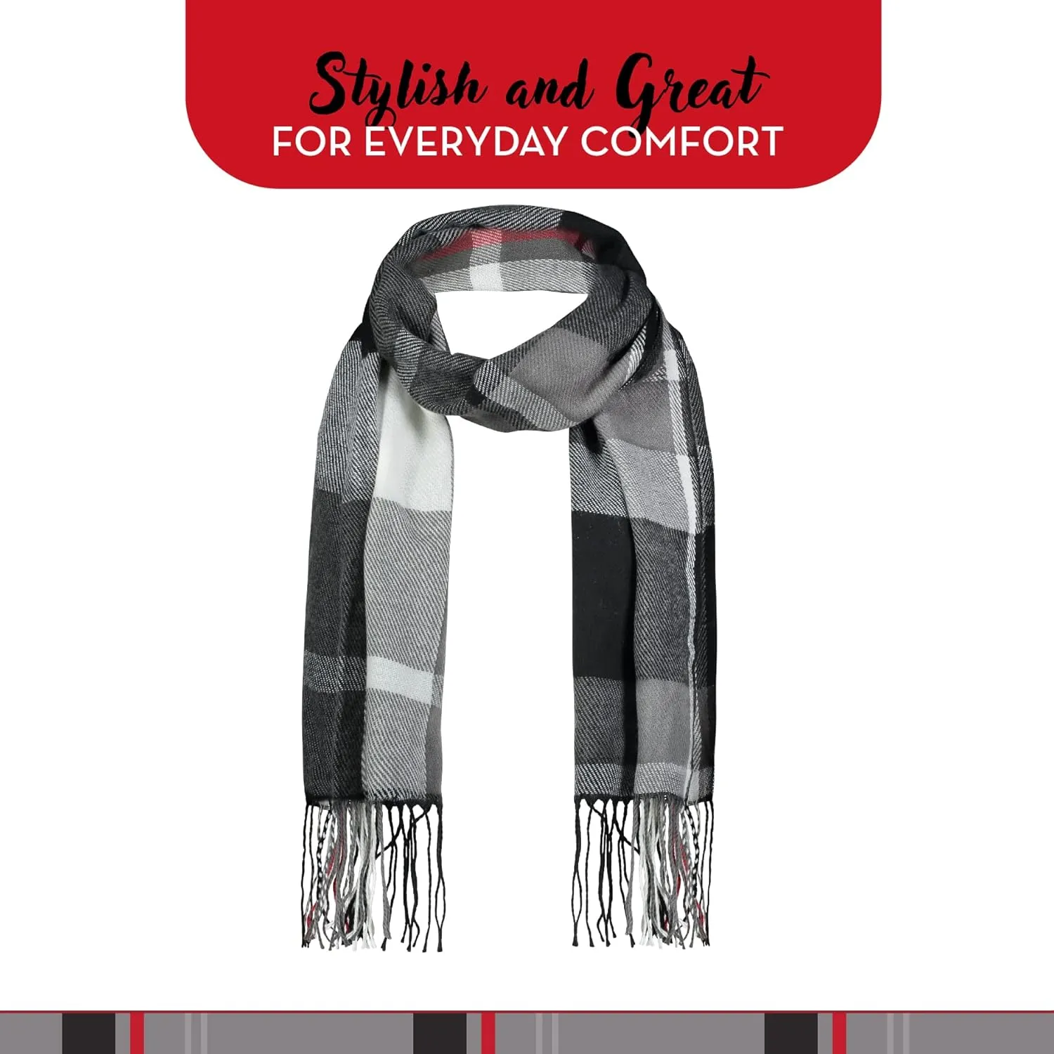 Market & Layne Cashmere Feel Winter Scarf - Warm Long Oversized Ladies Scarf for Cold Weather