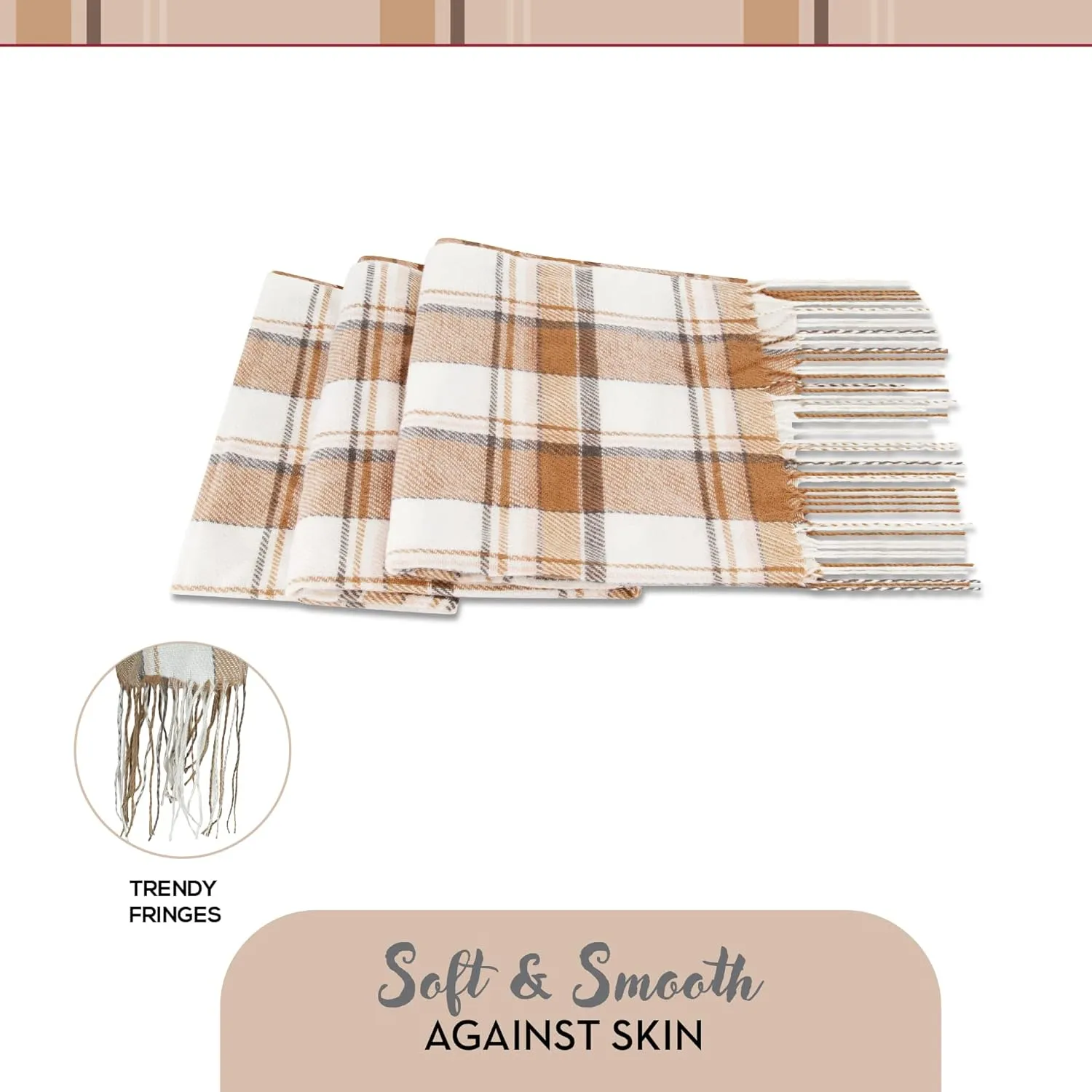 Market & Layne Cashmere Feel Winter Scarf - Warm Long Oversized Ladies Scarf for Cold Weather
