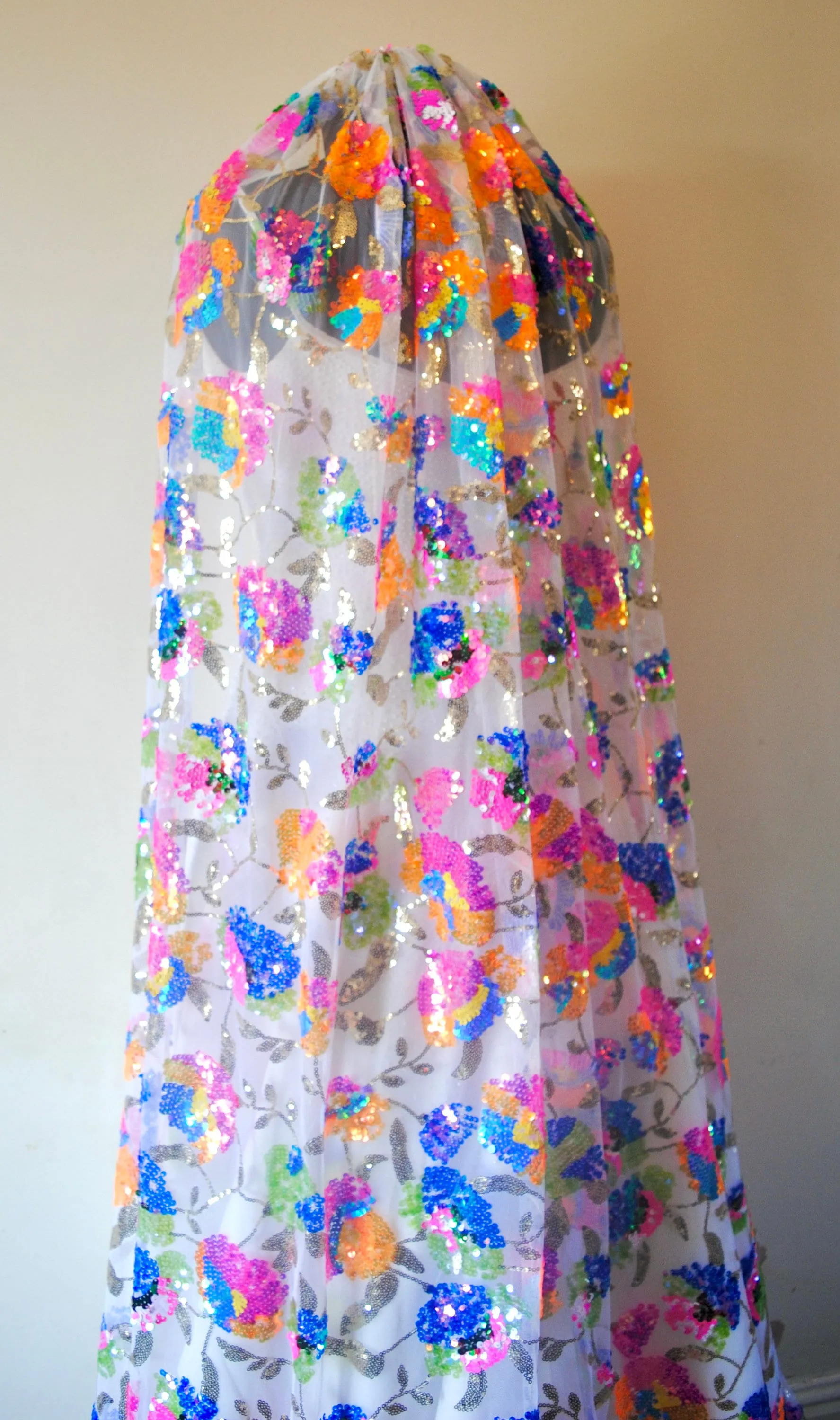 MulitColoured Floral Bridal Veil
