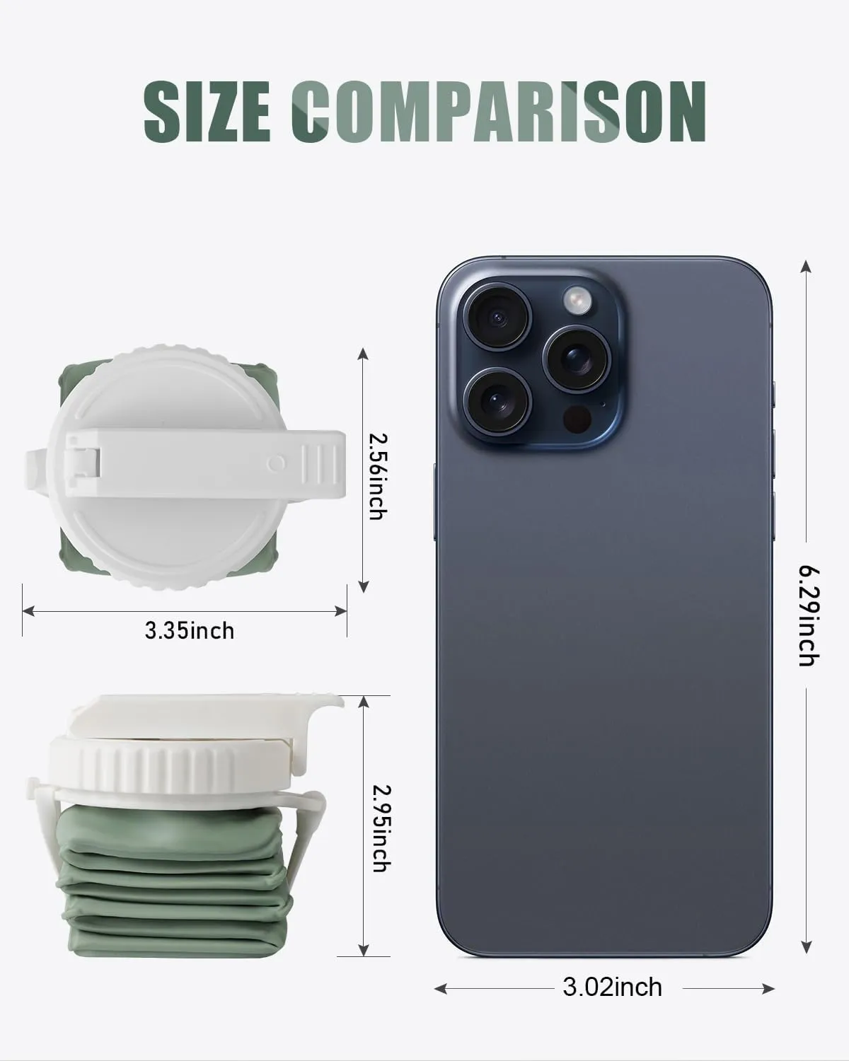 Opard Collapsible Water Bottles BPA Free Leak Proof Foldable Silicone Bottle with Anti-Collapse Ring for Travel Camping Hiking Running Sport