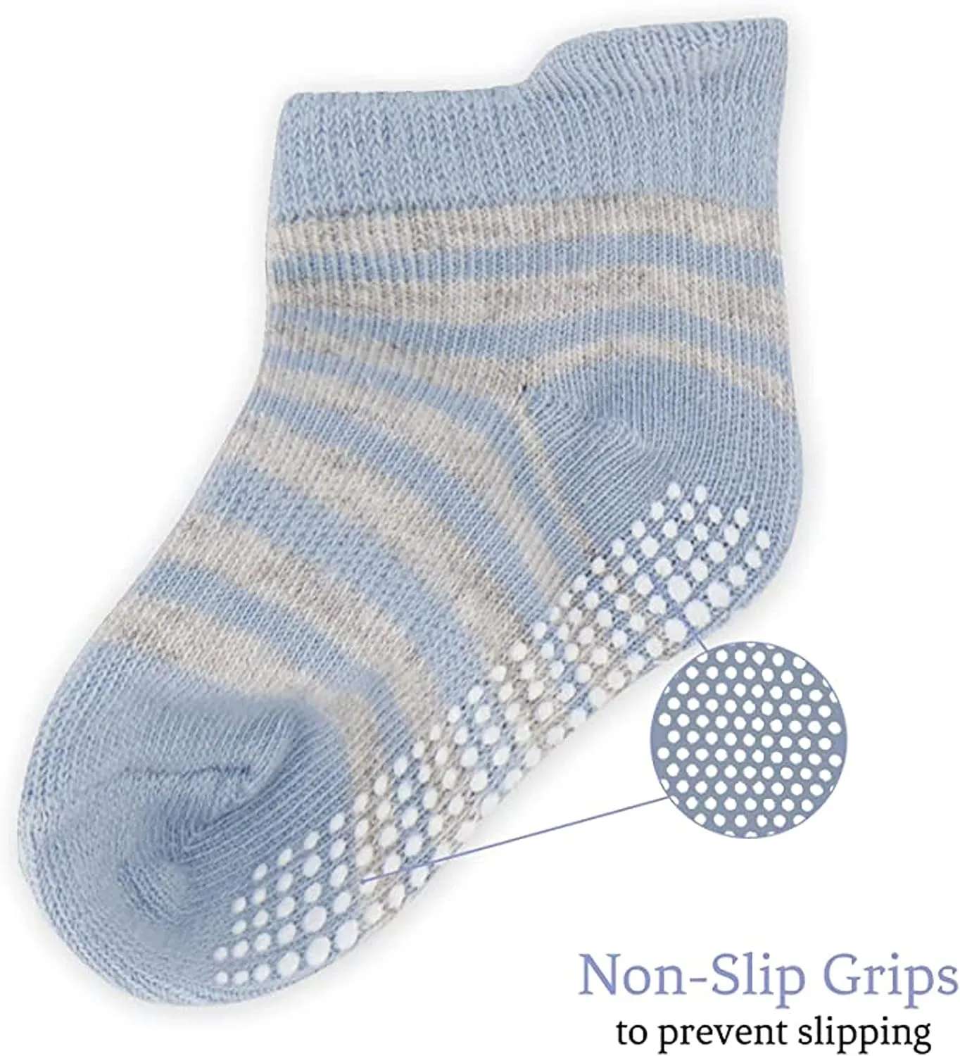 Rising Star Baby Non-Slip Grip Ankle Socks for 6-12 Months, 12-24 Months Toddlers, Infants, Boys & Little Girls