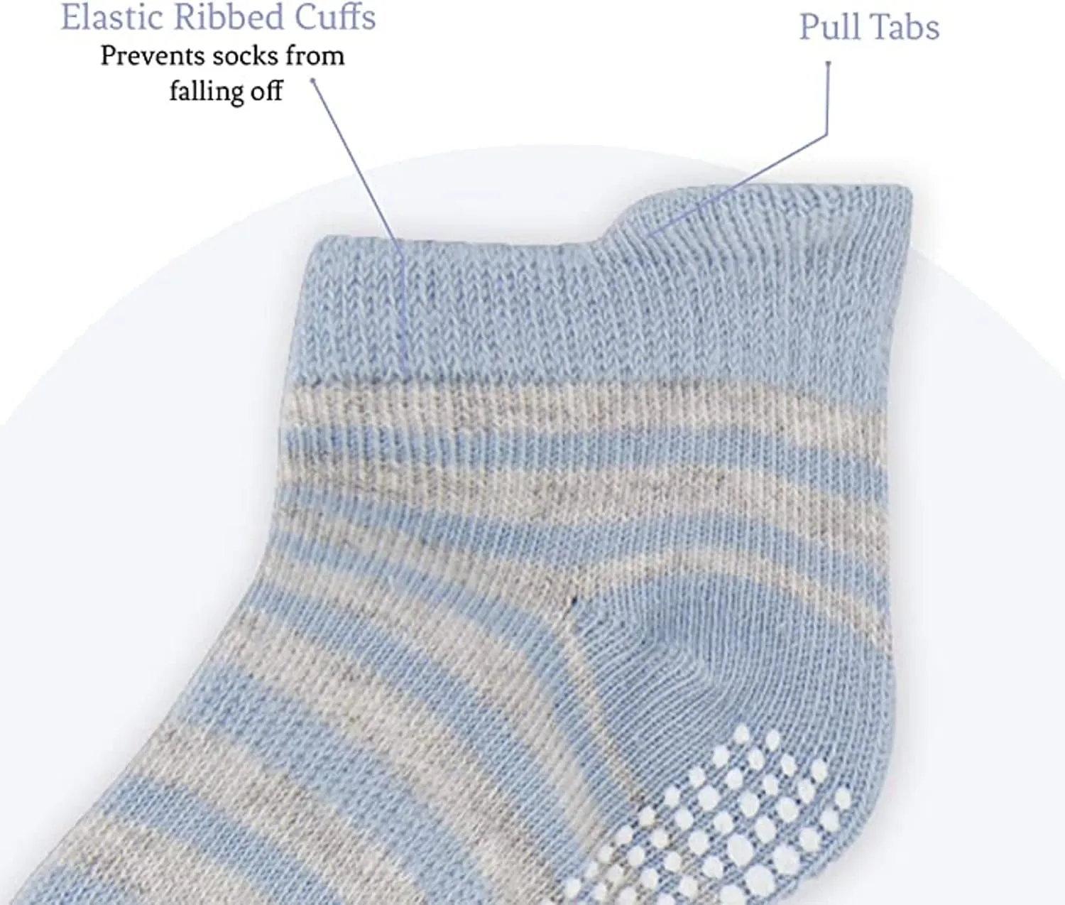 Rising Star Baby Non-Slip Grip Ankle Socks for 6-12 Months, 12-24 Months Toddlers, Infants, Boys & Little Girls