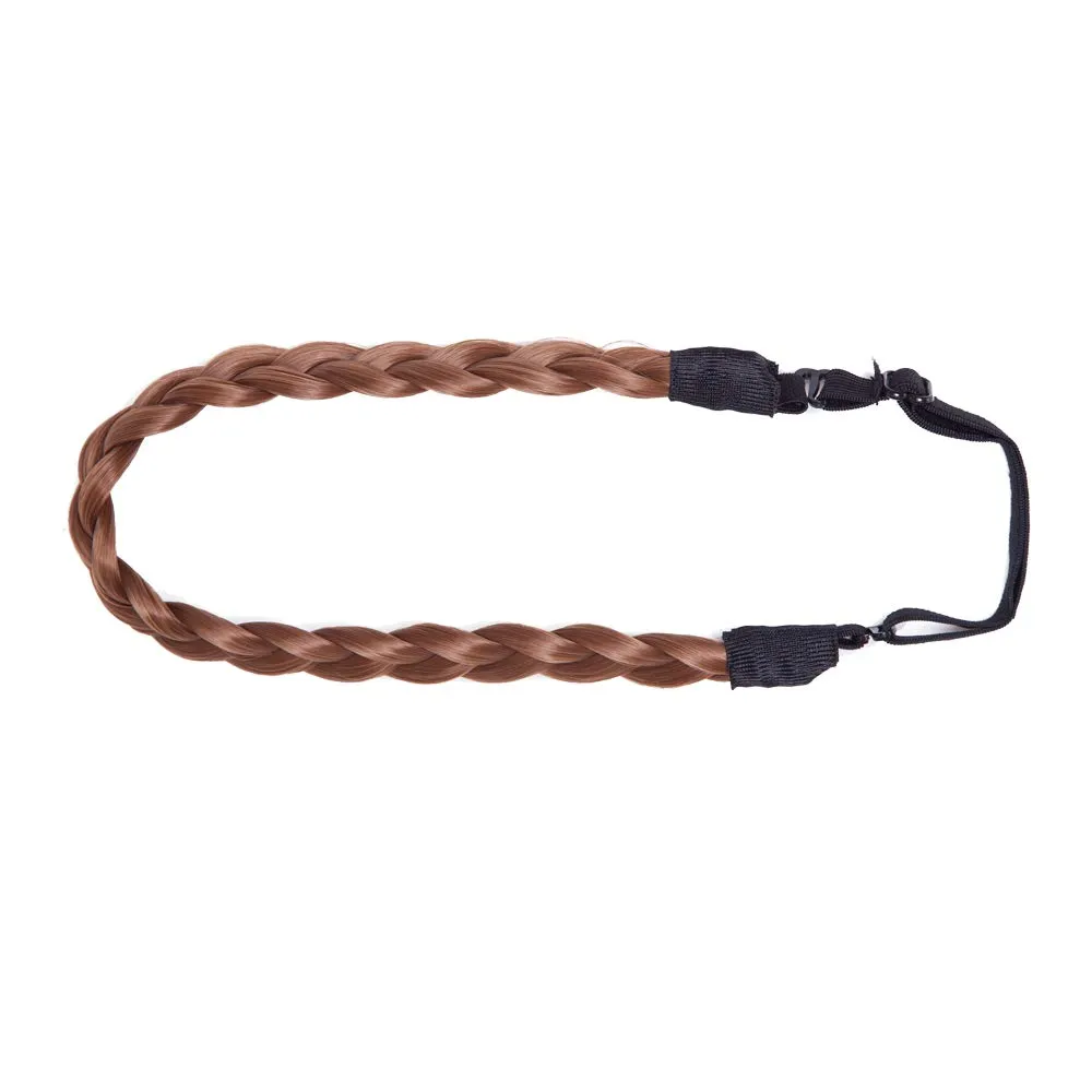 S-noilite Braided Headband Hair, 30#, Synthetic Fiber, Hairband, Wide Plaited Braids, Elastic Stretch, Braid Hairband, Adjustable & Removable Hook, For Girls And Women, Small (Pack of 1)
