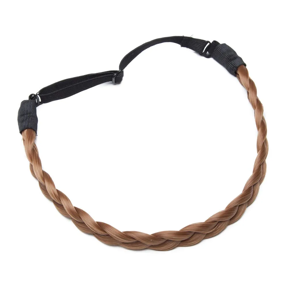 S-noilite Braided Headband Hair, 30#, Synthetic Fiber, Hairband, Wide Plaited Braids, Elastic Stretch, Braid Hairband, Adjustable & Removable Hook, For Girls And Women, Small (Pack of 1)