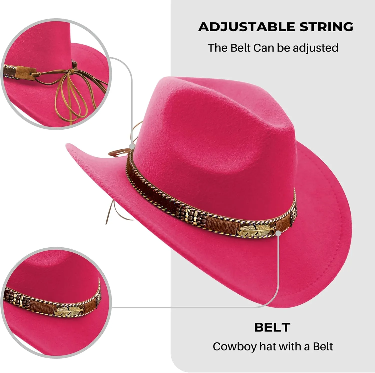 SAJUZEN Kids Cowboy hat with Bandanna, Toddler Baby Cowboy hat with Tassel Belt, Cowgirl hat for Girls