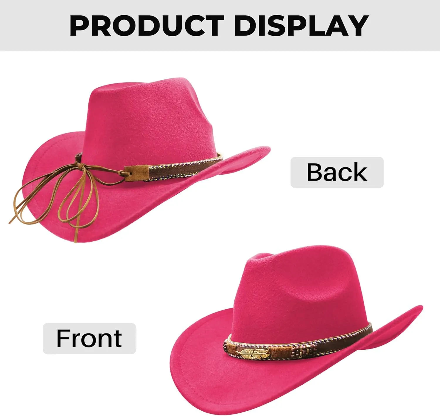 SAJUZEN Kids Cowboy hat with Bandanna, Toddler Baby Cowboy hat with Tassel Belt, Cowgirl hat for Girls