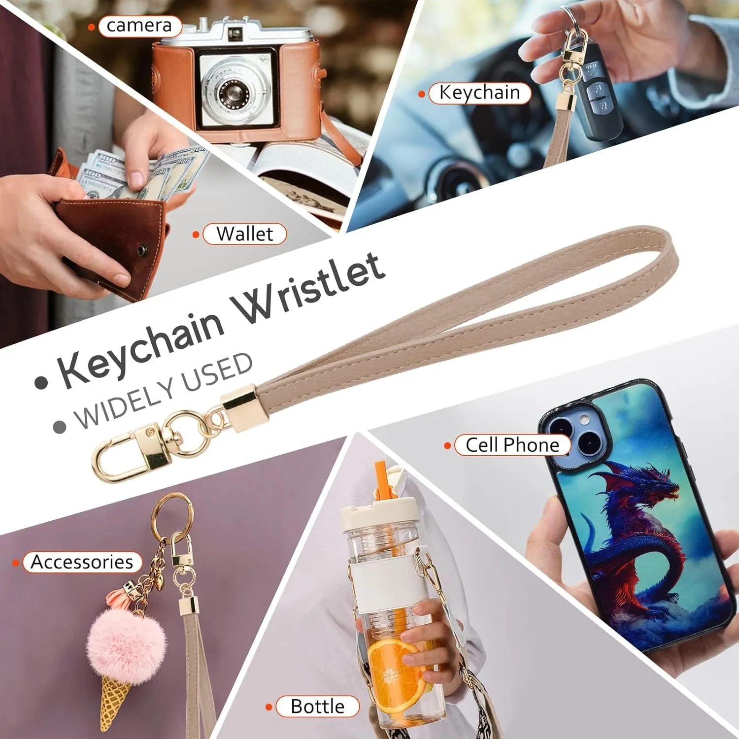 Small Wristlet Wallets for Women RFID Credit Card Holder Wallet Keychain Wristlet Wallet Credit Card Wallets for Women (Khaki)