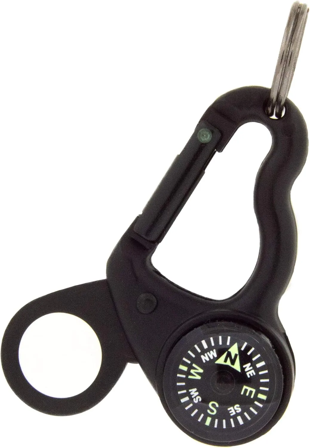 Sun Company MagniComp - Compass/Magnifier Carabiner | Carabiner with Luminous Compass and Foldaway Magnifying Glass
