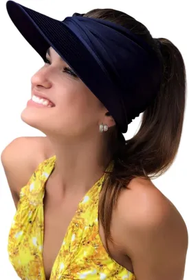 Sun Visor Hats for Women Beach Hat Packable Wide Brim UV Protection with Ponytail Hole Summer Sunhat for Sports