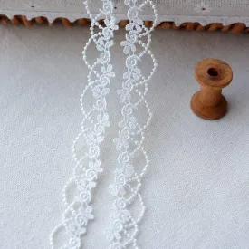 ToBeIT 15yard White Lace Trim Embroidery Lace Trim Vine lace for Decoration Edging Crafts Veils Costumes Table RunnerWhite-D