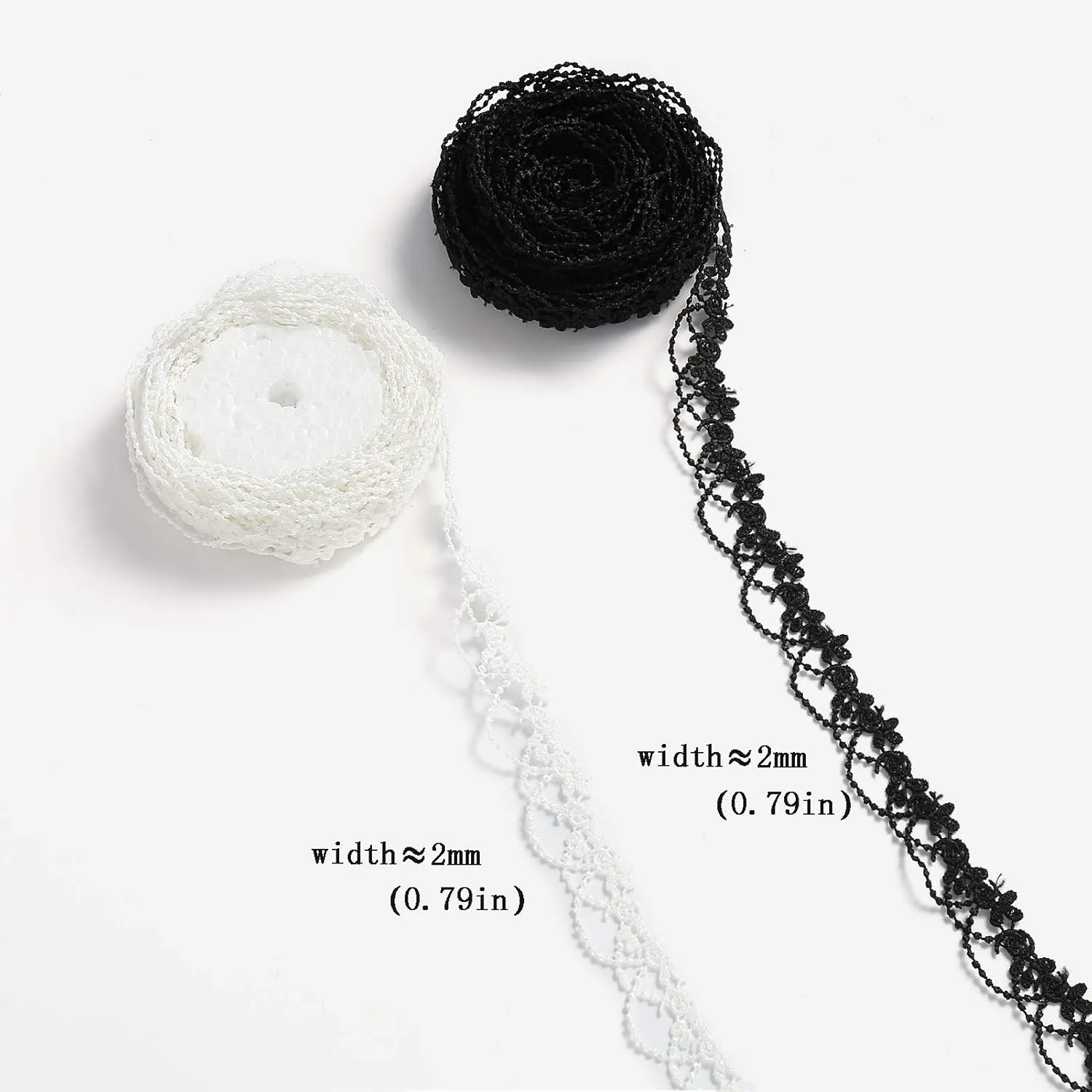 ToBeIT 15yard White Lace Trim Embroidery Lace Trim Vine lace for Decoration Edging Crafts Veils Costumes Table RunnerWhite-D
