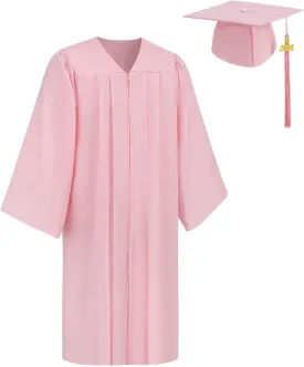 TOONRAIN Adult graduation dress and capfringe2025 year print ribbon Graduation dress set High school bachelor dress