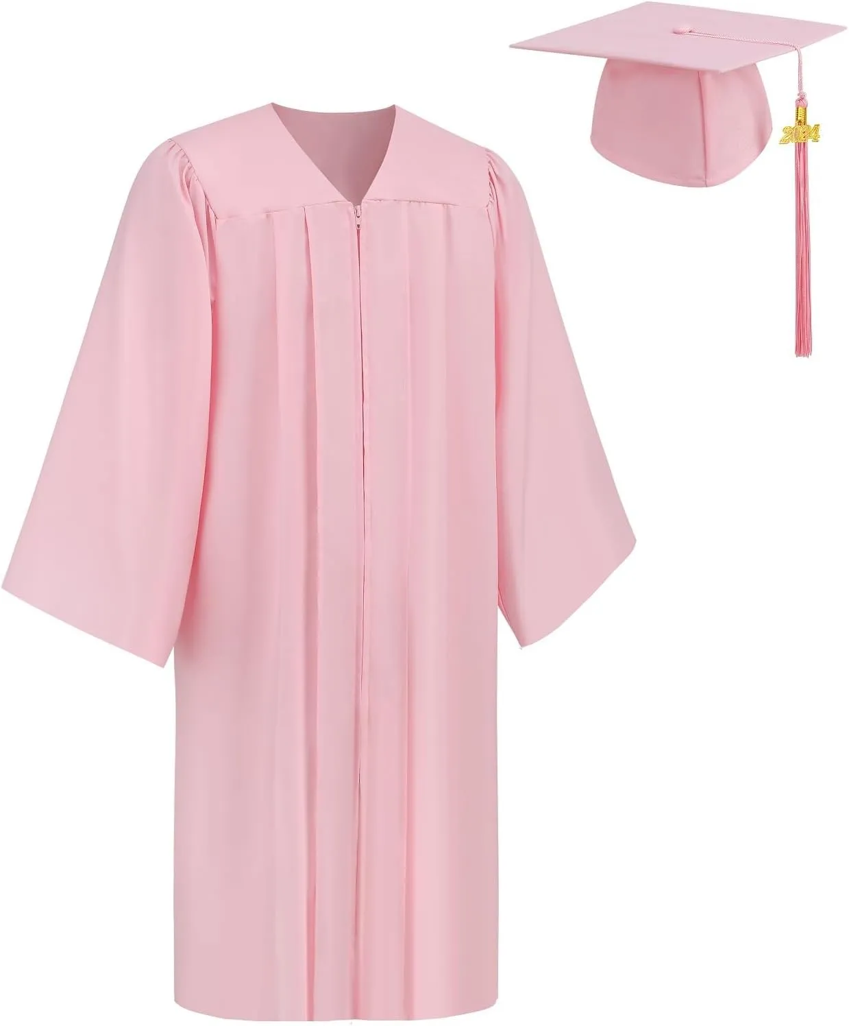 TOONRAIN Adult graduation dress and capfringe2025 year print ribbon Graduation dress set High school bachelor dress