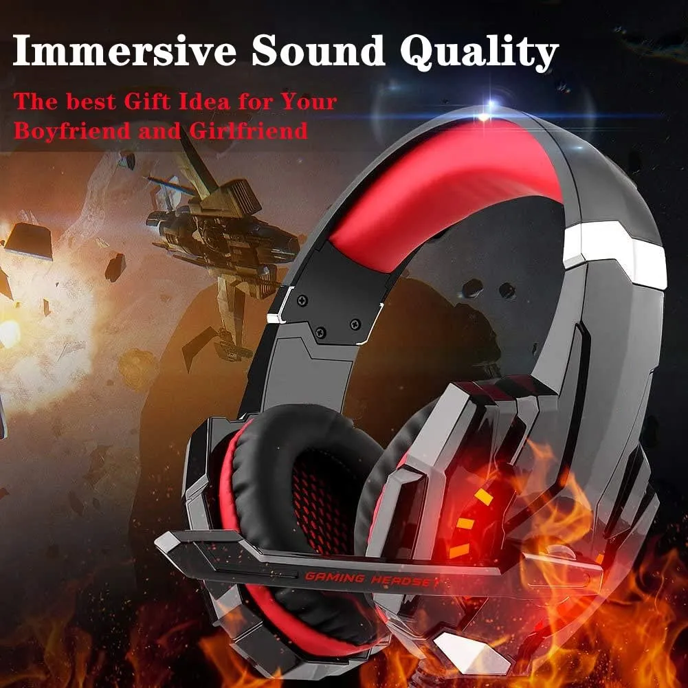 Voice Changer Gaming Headset with Mic for Xbox One,PC,PS4,Over-Ear Headphones with Volume Control LED Light Cool Style Stereo,Noise Reduction for Phone/PS4/Xbox/Switch/IPad/Computer/Kids