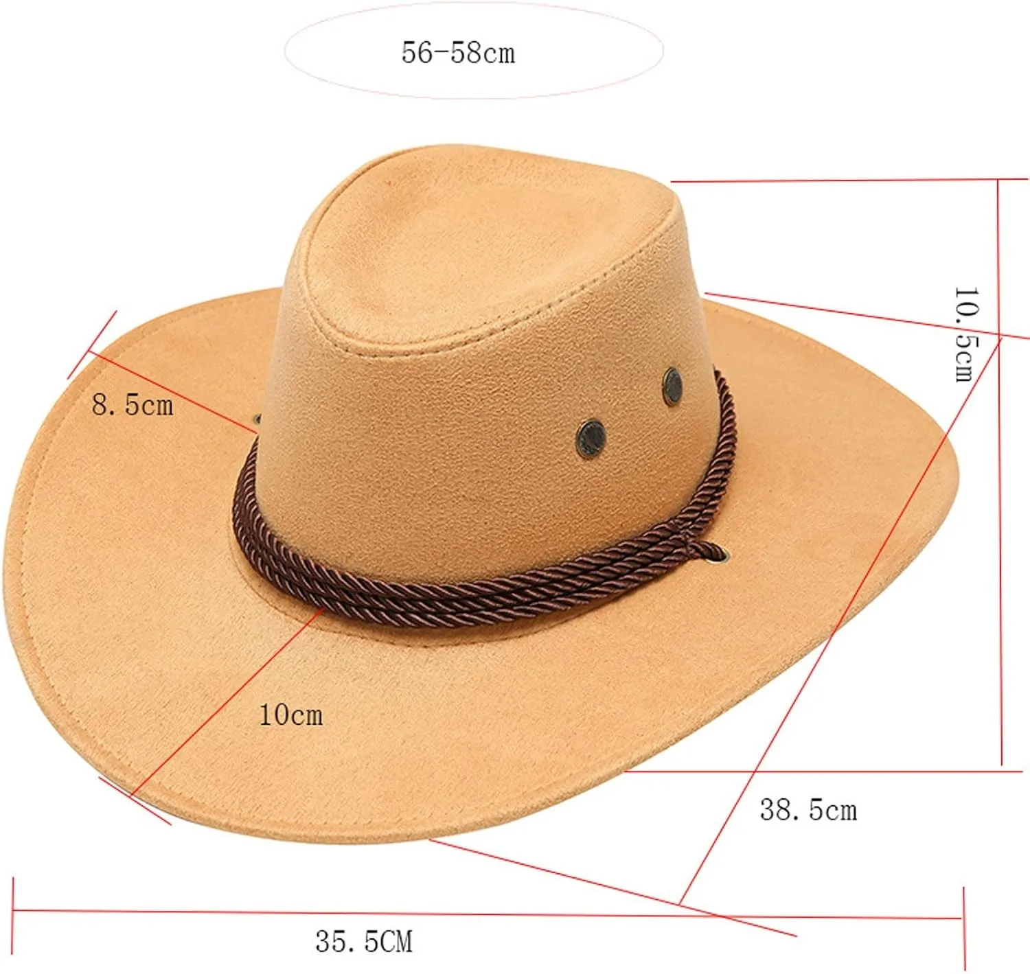 Women Men Classic Felt Wide Brim Western Cowboy Cowgirl Hat with Belt Buckle Outdoor Wide Brim Panama Hat